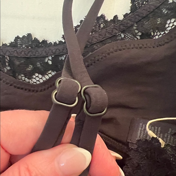 🖤NWT Skims Fits Everybody Lace Bralette Black Onyx Size LARGE - Picture 7 of 11